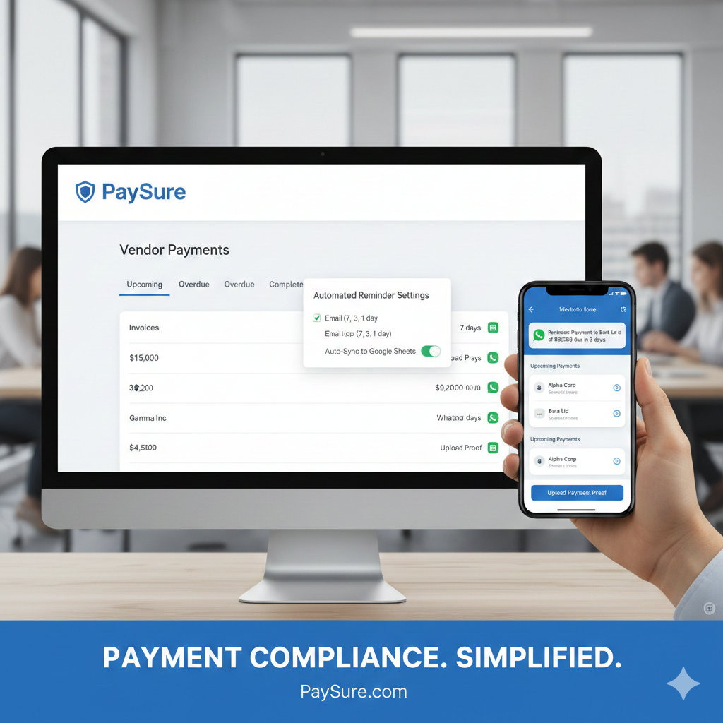 Vendor Payment Reminder + Auto Tracking SaaS: PaySure