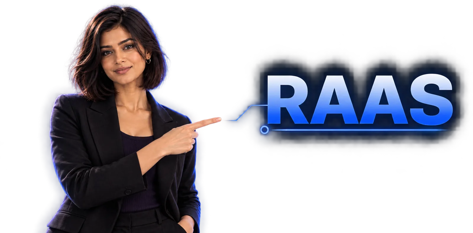 Presenter pointing to RAAS, Result as a Service