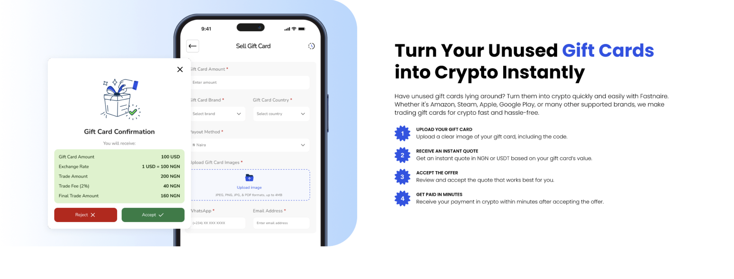 Fastnaire — Crypto Exchange & Gift Card Trading